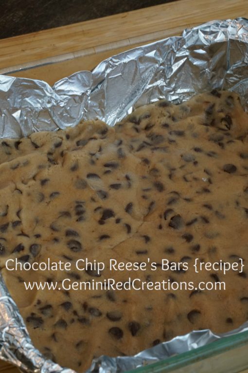 Chocolate Chip Reese's Bars {recipe} - GeminiRed Creations