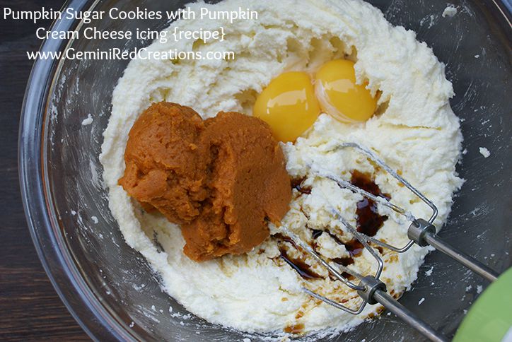 Pumpkin Sugar Cookies with Pumpkin Cream Cheese icing {recipe}