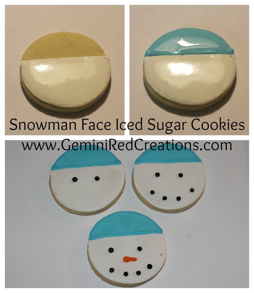 Snowman Face Iced Sugar Cookies (3)