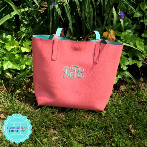 Faux Leather Tote Bag {monogrammed}