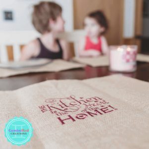 Burlap Embroidered Placemat Set