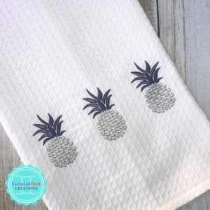 Pineapple Embroidered Kitchen Towels