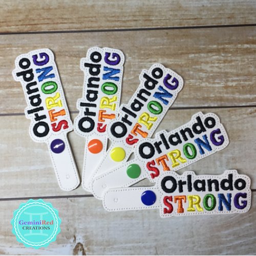 Orlando Strong Embroidered Vinyl Key Fob