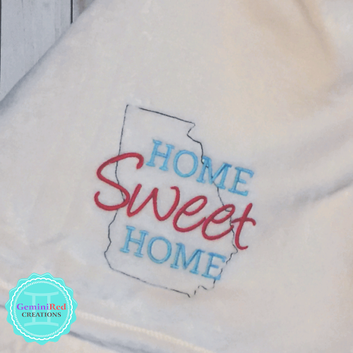Home Sweet Home State Outline Fleece Blanket