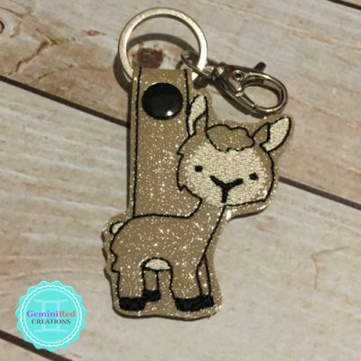 Llama | Alpaca Embroidered Vinyl Key Fob