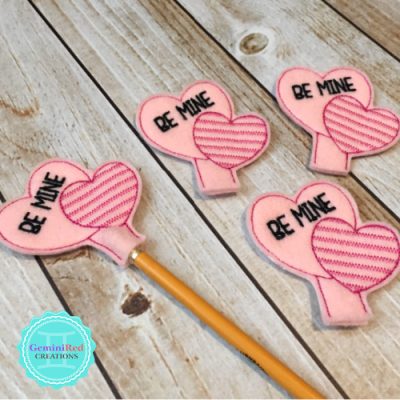 Be Mine Double Heart Pencil Toppers