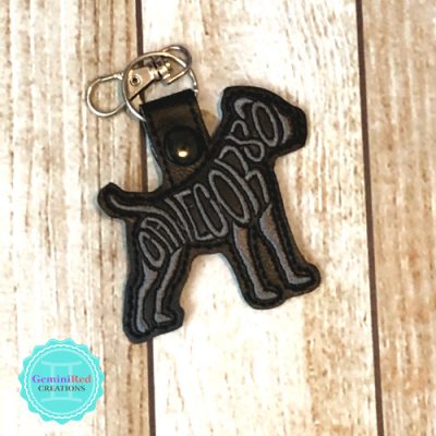 Dog Breed - Cane Corso Embroidered Vinyl Key Fob