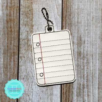 Notebook Paper Bag Tag Hall Pass