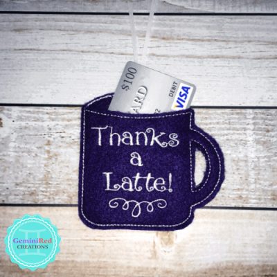 Coffee Mug Thanks a Latte Gift Card Holder