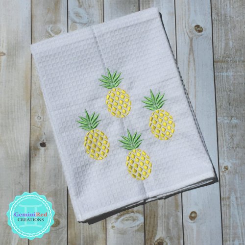 Pineapple Embroidered Kitchen Towels {Diamonds}