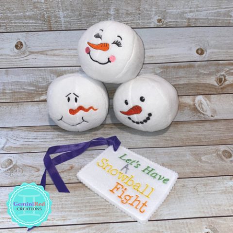 plush snowballs with faces