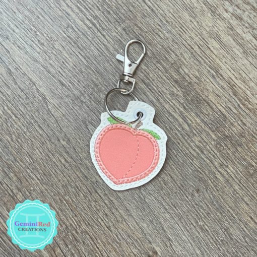 Peach Embroidered Key Fob