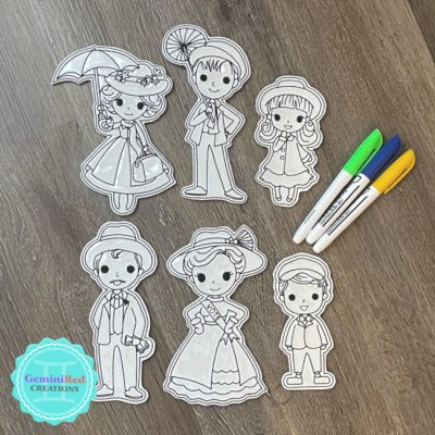 Coloring Flat Doodle Set - Nanny Poppins