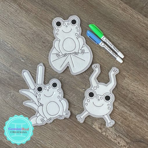 Coloring Flat Doodle Set - Frogs