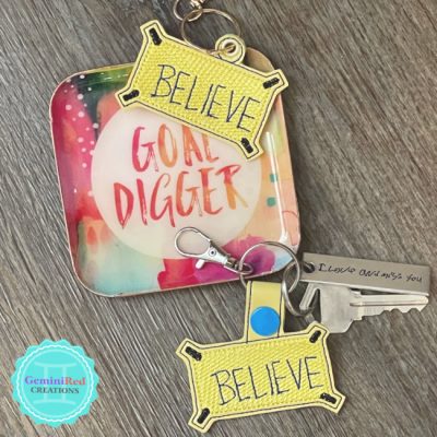 Believe Embroidered Key Fob