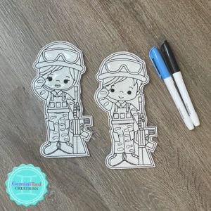 Coloring Flat Doodle Set – Soldiers