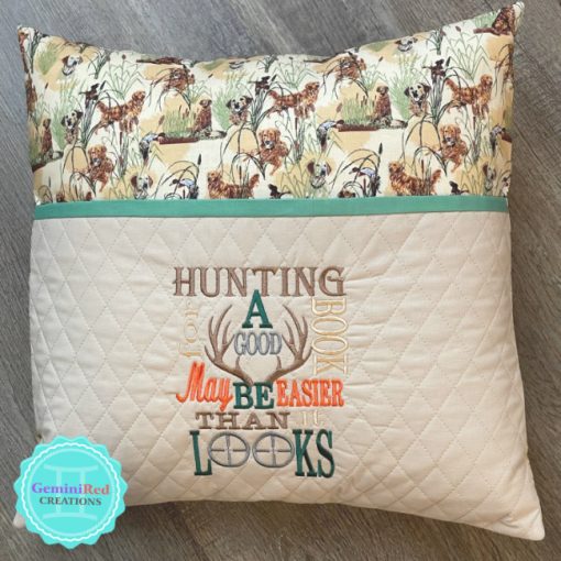 Hunting or Fishing Reading Pillow Cover