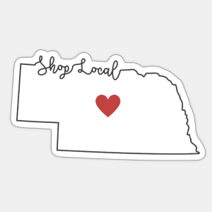 Shop Local State Die Cut Vinyl Sticker {heart}
