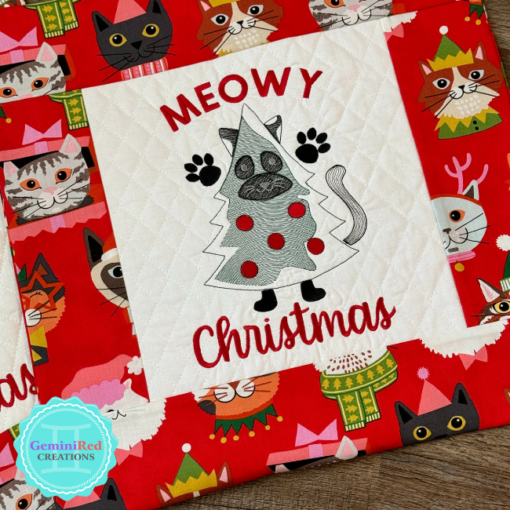 Meowy Christmas Pillow Cover