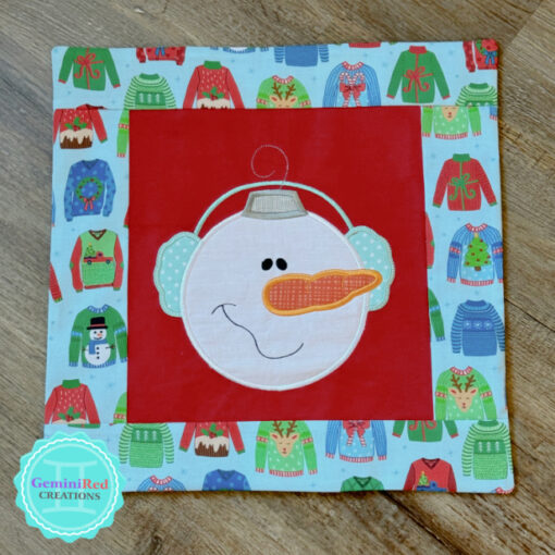 Snowman Ornament Pillow Cover {Ready to Ship}