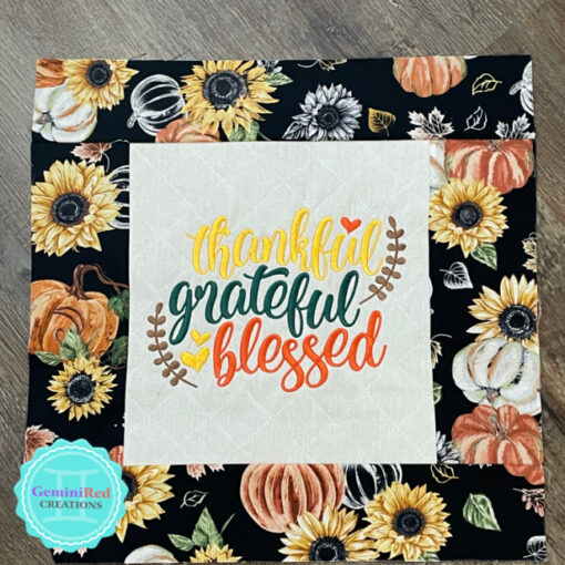 Thankful Grateful Blessed Pillow Cover